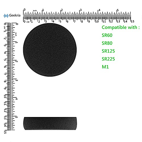 Geekria Comfort Foam Replacement Ear Pads for GRADO SR60, SR80, SR125, SR225, M1 Headphones Ear Cushions, Headset Earpads, Ear Cups Cover Repair Parts (Black)