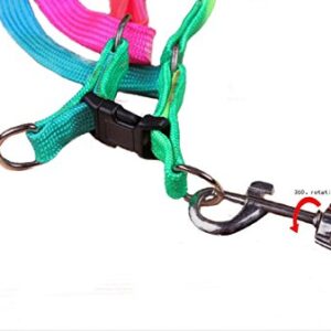 yueton Dog Pet Puppy Cat Kitty Adjustable Nylon Leash Rainbow Dog Chest Straps Chain Seven Color Traction Thoracic Dorsal Suits Dog Rope Dog's Leash Chain