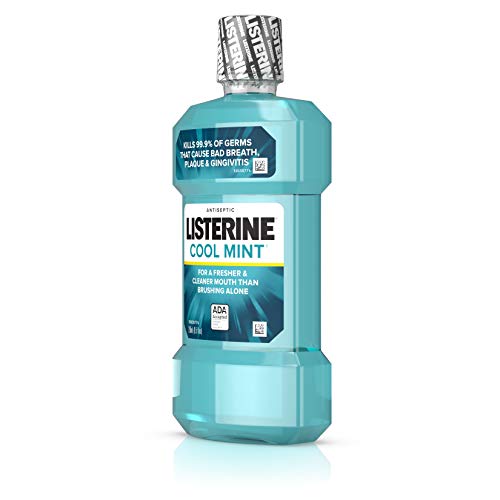 Listerine Cool Mint Antiseptic Mouthwash for Bad Breath, Plaque and Gingivitis, 250 ml