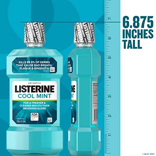 Listerine Cool Mint Antiseptic Mouthwash for Bad Breath, Plaque and Gingivitis, 250 ml