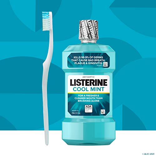 Listerine Cool Mint Antiseptic Mouthwash for Bad Breath, Plaque and Gingivitis, 250 ml