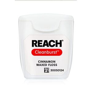 Reach Waxed Dental Floss | Effective Plaque Removal, Extra Wide Cleaning Surface | Shred Resistance & Tension, Slides Smoothly & Easily, PFAS FREE | Cinnamon Flavored, 55 Yards, 1 Pack