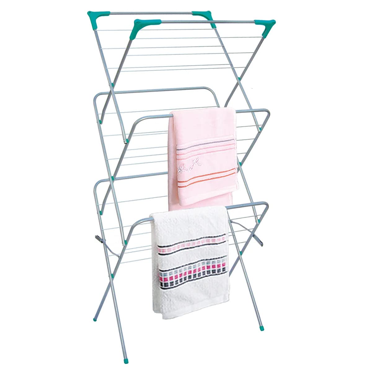 J&V TEXTILES Laundry Drying Rack for Clothes, Wood Clothing Dryer, Extreme Stability, Heavy Duty Built, Foldable, Collapsible Space Saving | Indoor-Outdoor Use - Pre-Assembled