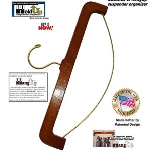 Hold-Ups Patented Hang-up Hardwood Suspender Hanger and Closet Organizer for Suspenders