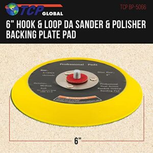 TCP Global 6" DA Polisher & Sander Pad - Hook & Loop Face - Random Orbital Backing Plate