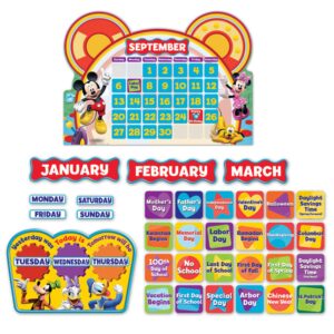 eureka mickey mouse classroom calendar teacher supplies, 0.1'' x 18'' x 28'', 110pc