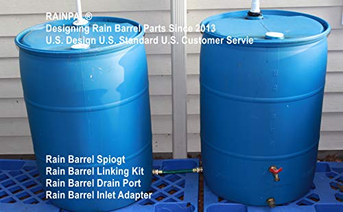 RAINPAL Rain Barrel Linking Kit (Upgraded Thicker Bulkhead Fittings and One 8 inch 3/4" I.D. hose) (RBL020)