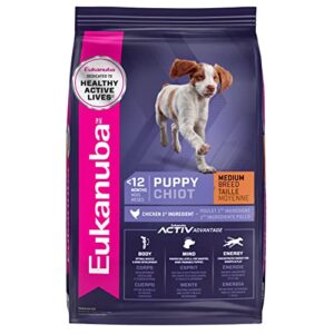 eukanuba puppy medium breed dry dog food, 30 lb