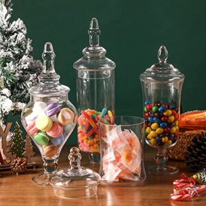 MyGift Clear Glass Apothecary Jars with Lids, Decorative Wedding Candy Serving Canisters, Set of 4