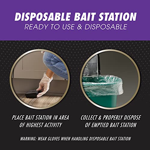 Tomcat Mouse Killer Disposable Bait Station - Advanced Formula: Child and Dog Resistant, Indoor and Outdoor Use, 2 Count, Pre-Filled, 2 oz.