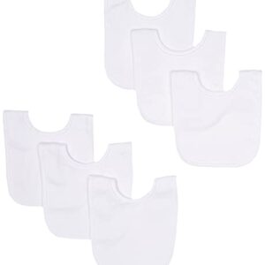 Gerber unisex baby 6-pack Dribbler Bundle bibs, White, One Size US