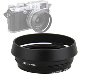 jjc lh-jx100 black metal lens hood/ 49mm filter adapter ring for fujifilm x70 x100 x100s x100t x100f x100v, fuji x100s, fuji x100f, fuji x100v lense hood shade, fujifilm lh-x100 lens hood replacement