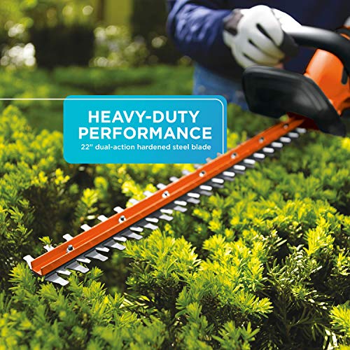 BLACK+DECKER 20V MAX Cordless Hedge Trimmer, 22-Inch, Tool Only (LHT2220B)