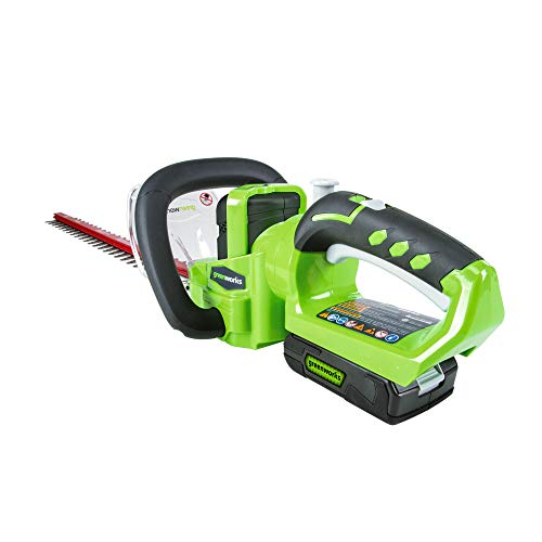 Greenworks 24V 22" Cordless Hedge Trimmer, 2.0Ah Battery and Charger Included