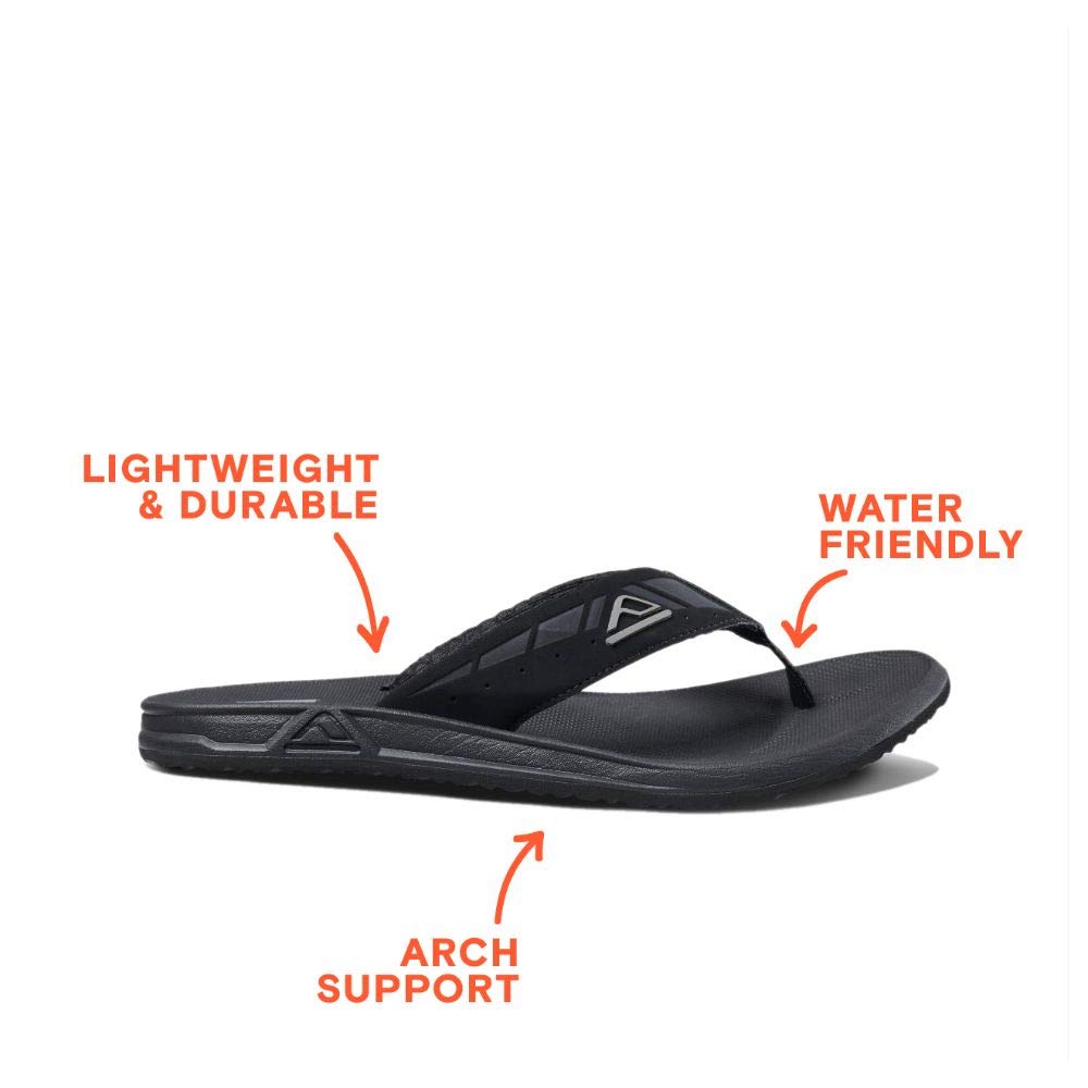 Reef mens Phantoms Flip Flop, Black, 11 US