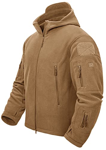 TACVASEN Men's Tactical Fleece Jacket (Small,SAND)