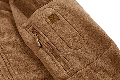 TACVASEN Men's Tactical Fleece Jacket (Small,SAND)