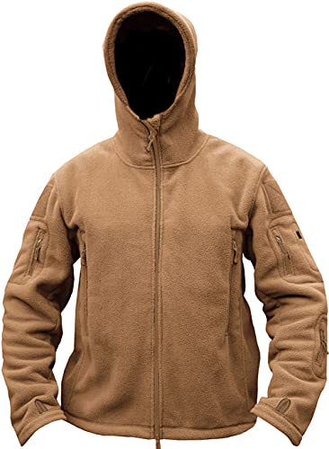 TACVASEN Men's Tactical Fleece Jacket (Small,SAND)