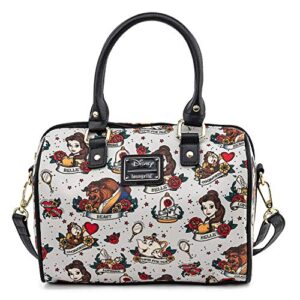 loungefly beauty and the beast belle and characters all over print tattoo art handbag purse
