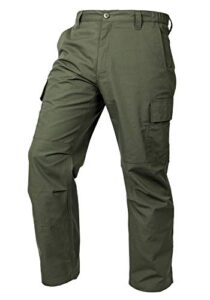 la police gear men's core cargo lightweight tactical pants, durable ripstop cargo pants for men, stretch waistband ccw pants - od green - 36 x 34