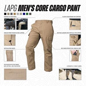 LA Police Gear Men's Core Cargo Lightweight Tactical Pants, Durable Ripstop Cargo Pants for Men, Stretch Waistband CCW Pants - OD Green - 36 X 34