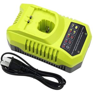 p117 battery charger compatible with ryobi 18v battery charger for dual chemistry 9.6v-18v charger li-ion ni-cd ni-mh plus battery p100 p102 p103 p105 p107 p108 p118 p200 1400670
