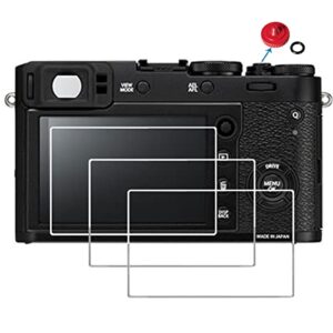debous screen protector for fujifilm x-s20 x100t x100f x-e2 x-e2s （not for x100v）, anti-finger optical tempered glass for fuji xs20 x100t x100f xe2 xe2s digital camera (3 pack)