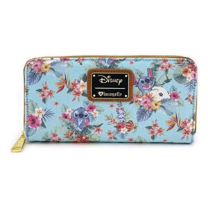 loungefly disney stitch tropical floral print wallet