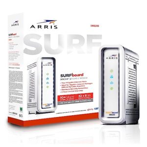 ARRIS SURFboard SB8200 DOCSIS 3.1 Cable Modem | Approved for Comcast Xfinity, Cox, Charter Spectrum, & more | Two 1 Gbps Ports | 1 Gbps Max Internet Speeds | 4 OFDM Channels | 2 Year Warranty,White