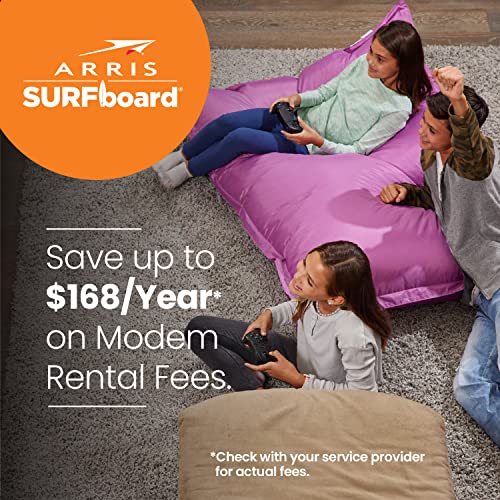 ARRIS SURFboard SBG10 DOCSIS 3.0 16 x 4 Gigabit Cable Modem & AC1600 Wi-Fi Router | Comcast Xfinity, Cox, Spectrum | Two 1 Gbps Ports | 400 Mbps Max Internet Speeds | SURFboard App | 2 Year Warranty