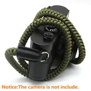 HITHUT Paracord Woven Camera Neck Shoulder Strap Belt Hand Compatible with Canon Nikon Sony Olympus Pentax Fujifilm Panasonic SLR DSLR Digital Mirrorless Cameras 42 inch Green