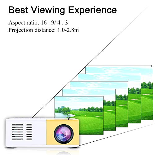 Smart Projector, Portable 6000 Lumens LED Mini Projector, 1080P Home Theater Video Projector Suitable for Outdoor Recreation and Home Theaters