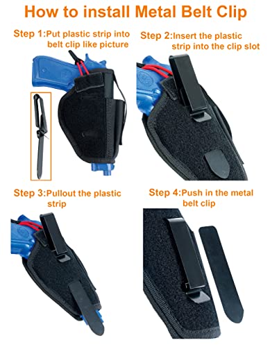 TAFTACFR Concealed Carry Holster IWB OWB Car Holster with Magazine Slot and Adhesive-Backed Hook for Right and Left Hand Draw Fits Subcompact to Large Handguns