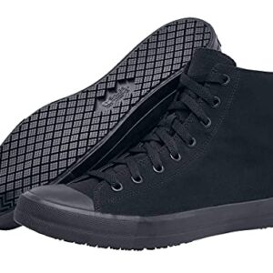 Shoes for Crews Pembroke, Men's, Women's, Unisex, Slip Resistant, High Top Work Sneakers, Canvas, Men's Size 9, Women's Size 10.5 Black