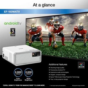 Epson EF-100 Smart Streaming Laser Projector with Android TV - White