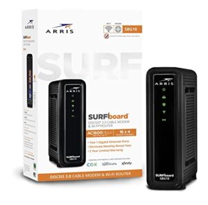 arris surfboard ac1600 dual band router with 16x4 docsis 3.0 cable modem black (renewed)