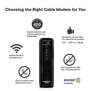 arris surfboard ac1600 dual band router with 16x4 docsis 3.0 cable modem black (Renewed)
