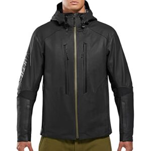viktos men's actual waterproof leather jacket, nightfjall, size: small