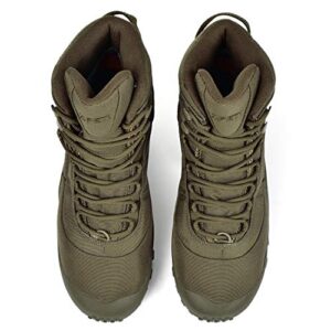 SKENARY Men's Tactical 8 Mid Combat Waterproof Military Boots, Olive Green, 11