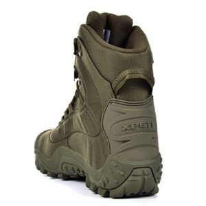 SKENARY Men's Tactical 8 Mid Combat Waterproof Military Boots, Olive Green, 11