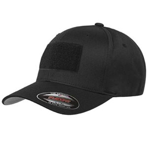e6g black fitted flexfit tactical operator hat with hook & loop