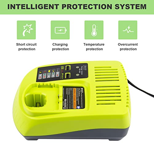 Smart P117 Quick Charger (Multi-Chemistry) for Ryobi 12V-18V ONE+ NiCd/NiMh/Lithium Tools Battery Charger fit P100 P101 P102 P103 P105 P107 P108 P122 P189 P191 P197 P200