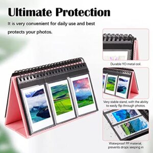 Instax Mini Photo Album for Fujifilm Instax Mini 11 12 9 40 Evo Liplay 8 7+ Instant Camera, 96 Pockets Desk Calendar Polaroid Photo Albums for Polaroid Kodak Zink 2x3" Film & Kpop Photo Card (Pink)