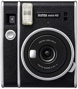 fujifilm instax mini 40 instant film camera with built-in selfie lens, auto exposure, auto shutter speed, easy to use, stylish and classic design polaroid cameras for pro or beginners (renewed)