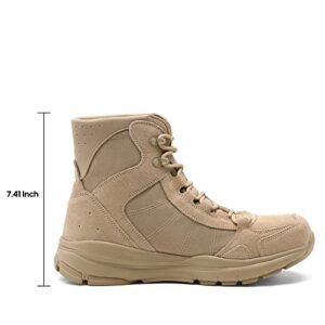 NORTIV 8 Men's Lightweight Hiking Work Boots 6 Inches Tactical Military Boots Lightweight Outdoor Motorcycle Combat Boots SNMT221M Sand Size 14 M US