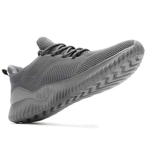 Kapsen Men's Non Slip Running Shoes Ultra Light Breathable Casual Walking Shoes Fashion Sneakers Mesh Workout Sports Shoes Grey