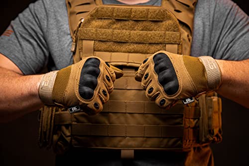 Glove Station - Tactical Shooting Hard Knuckle Gloves for Men and Woman with Touchscreen Fingers - Durable and Comfortable Hand-Gear for Outdoor Work Shooting and Hunting - Tan/XX-Large