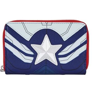loungefly marvel falcon captain america cosplay zip-around wallet captain america one size