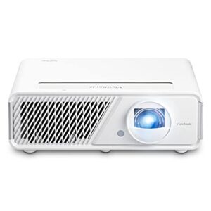 viewsonic x2 1080p short throw projector with 3100 led lumens, cinematic colors, vertical lens shift, 1.2x optical zoom, h&v keystone correction and corner adjustment