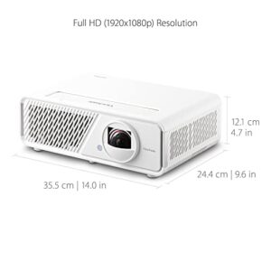 ViewSonic X2 1080p Short Throw Projector with 3100 LED Lumens, Cinematic Colors, Vertical Lens Shift, 1.2X Optical Zoom, H&V Keystone Correction and Corner Adjustment